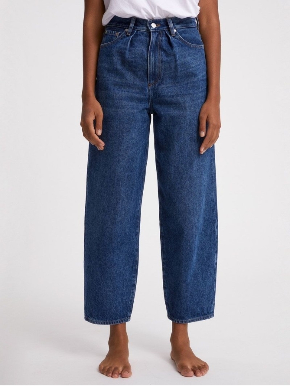 Armedangels High-Rise Straight Leg Jeans in Indigo Blue, Aanike Jean